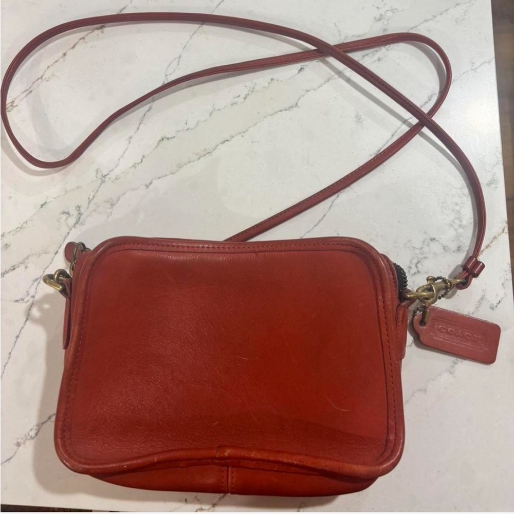 VINTAGE COACH CROSSBODY RUST/ORANGE